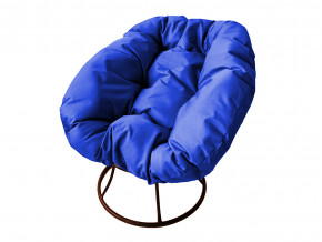 Кресло Пончик без ротанга синяя подушка в Очёре - ochyor.magazinmebel.ru | фото