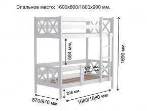 Кровать 2-х ярусная Аист-2 Классика белый 1600х800 мм в Очёре - ochyor.magazinmebel.ru | фото - изображение 2