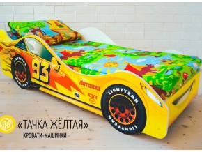 Кровать детская машина Тачка Желтая в Очёре - ochyor.magazinmebel.ru | фото