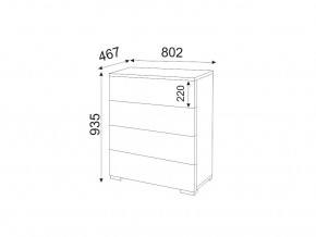 М05 (ручка брусок) Комод (4 ящика) в Очёре - ochyor.magazinmebel.ru | фото